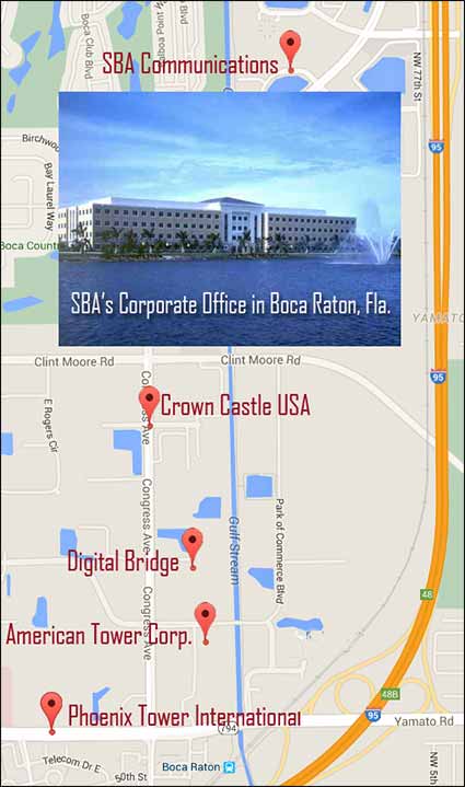 Tower row in Boca Raton, Fla. is a sales representative's dream if they can set up multiple appoints of companies along the two-mile stretch.
