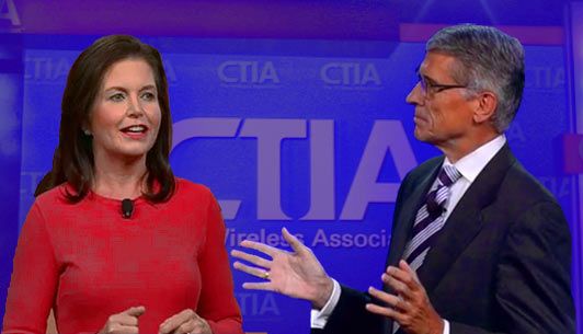 CTIA CEO Meredith Attwell Baker and FCC Chairman Tom Wheeler had spirited conversations during day one of CTIA Super Mobility 2015