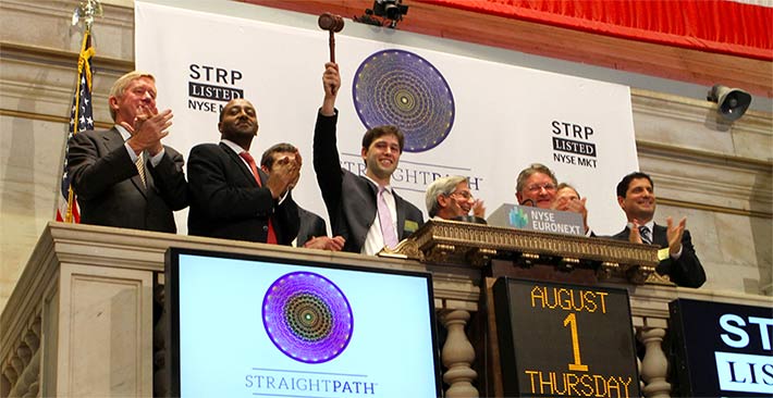 President & CEO David Jones rings the closing bell during Straight Path Communication’s first day of trading in 2013. The stock lost its luster near the end of 2015 when rumors surfaced about the FCC’s investigation. From over $40, it nosedived to less than $10. Today, at closing, the stock rose 31%, closing at $41.13.