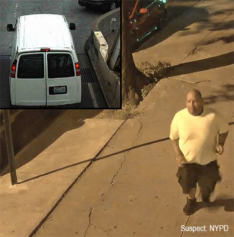 Police suspected that the man in this surveillance photo was one of the three suspects. They also thought that the above van was used in the robberies.