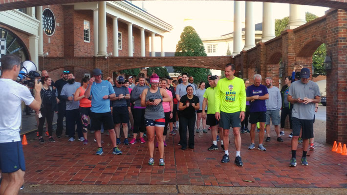Runners and walkers at the inaugural NATE 5K Run/Walk get ready for the early morning event