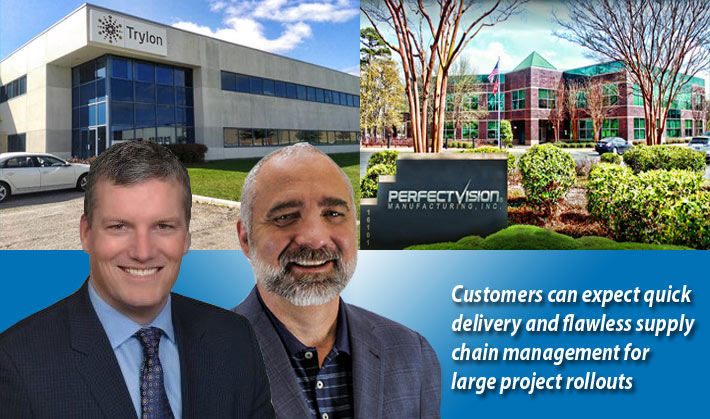 Trylon CEO Paul Royal, at left, and Perfect Vision Manufacturing CEO Bob Chastain believe they havee brought to the market what their customers are looking for: market leading innovation, national distribution footprint, strong manufacturing capability and the full support of two ‘tower expert’ engineering teams.