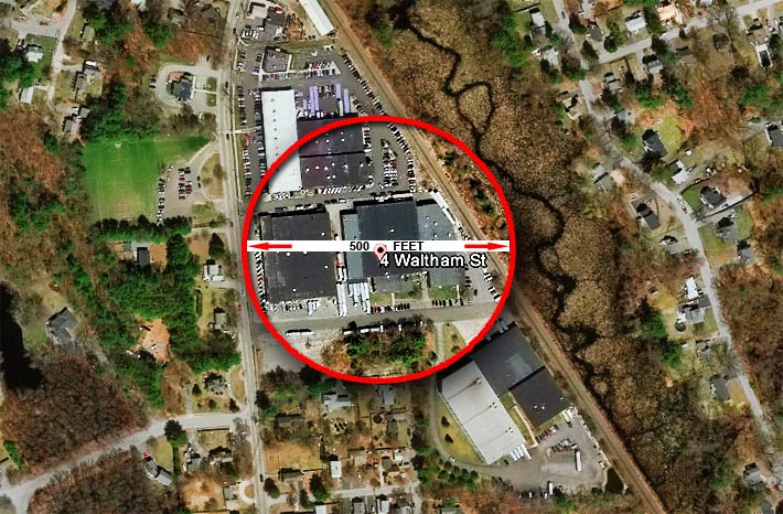 The Wilmington zoning board said that the site was denied because it was five feet short of a 50-foot residential setback. It also violated other setback standards.