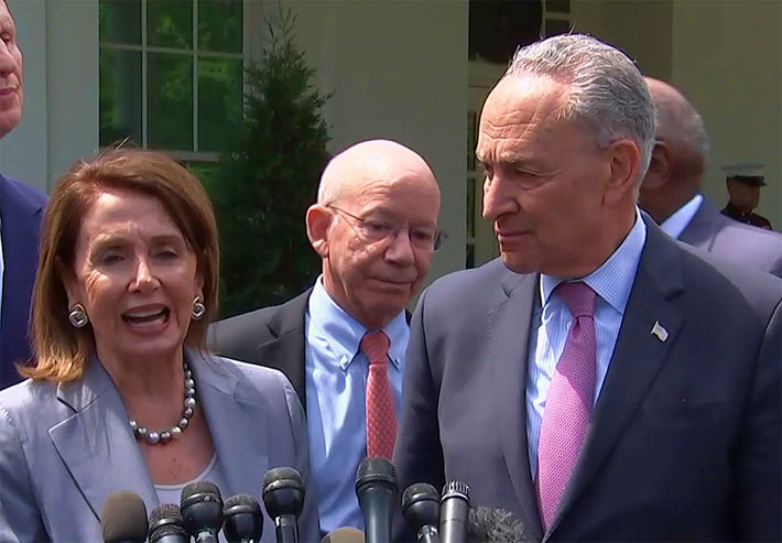AT a news conference this afternoon, Pelosi and Schumer
