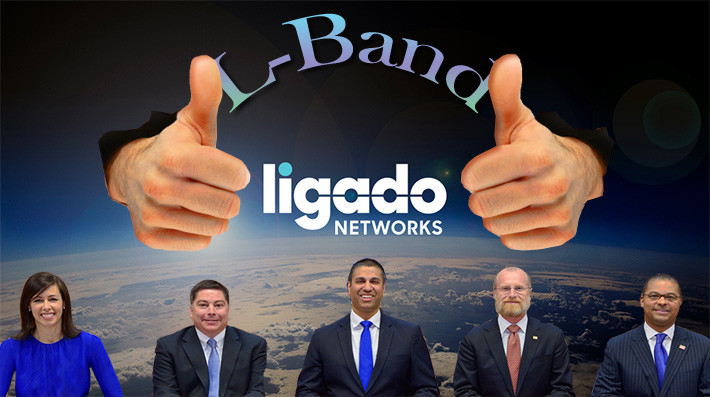 The order approving Ligado’s application was adopted without dissent by FCC Commissioners
