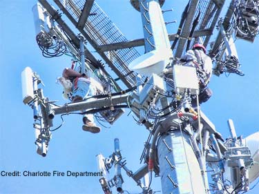 Charlotte Fire Department rescues tech in North Carolina off of tower