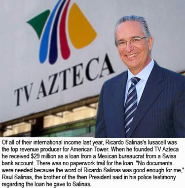 Ricardo Salinas provides the major international revenue to American Tower Corporation