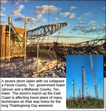 Towers down in Texas following ice storm