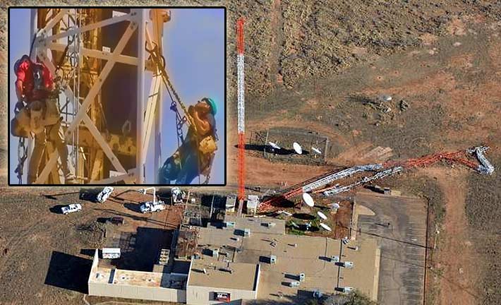 As tower erectors were setting the first section, the NTSB came out with the findings regarding the collapse after an airplane struck it.