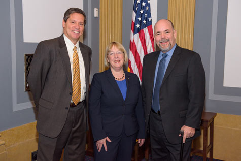 Pictured with Senator Patty Murray, Ranking Member of the Health, Education, Labor & Pensions Committee, are (left) Jim Goldwater and Jim Tracy