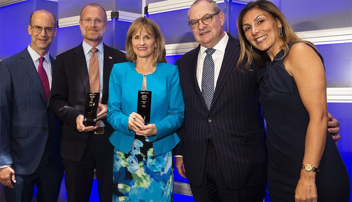 From left: Jonathan Adelstein, President and CEO, WIA; Brendan Carr, Commissioner, FCC; Susan Johnson, EVP of Global Connections & Supply Chain, AT&T; David Weisman, CEO, InSite Wireless Group, LLC and Chairman of WIA Board of Directors; Leticia Latino-van Splunteren, CEO, Neptuno