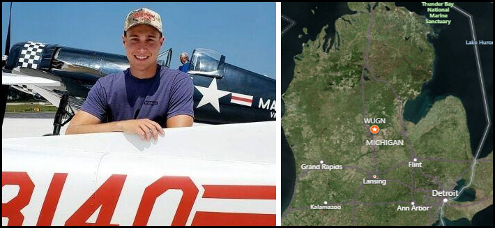 Authorities believe pilot Martin died after he  hit a guy wire of a 1,000-foot tower in Midland County, Michigan
