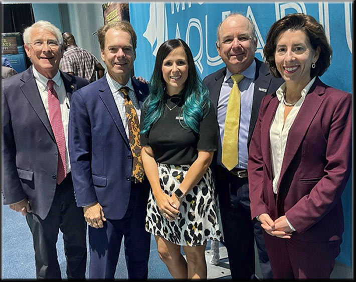 L to R: Senator Roger Wicker, City of Gulfport Mayor Billy Hewes, NATE Member Services Chairwoman Jordyn Ladner, NATE Chairman Jimmy Miller, and U.S. Secretary of Commerce Gina Raimondo. 