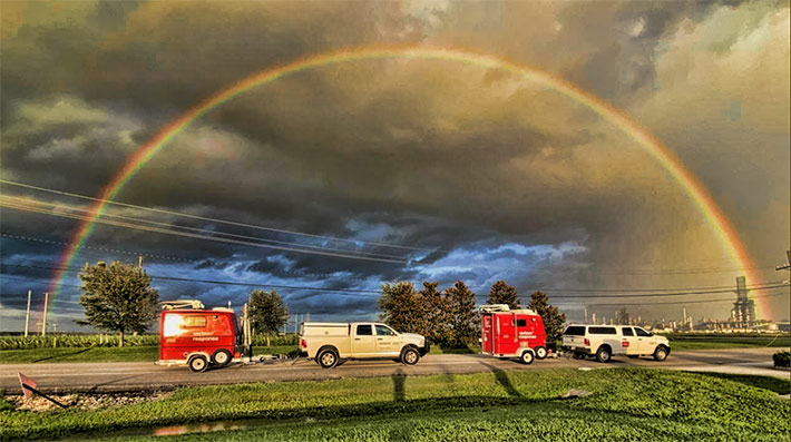  Even in moments of darkness there is hope on the horizon. (Relief Efforts Photo: Verizon)