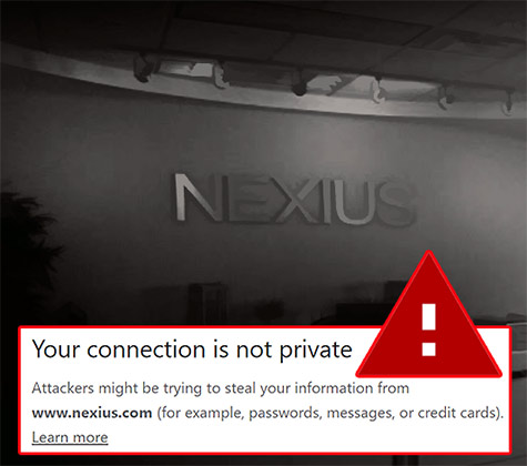 LEFT IN THE DARK – The websites for Nexius and its affiliates last month provided no information regarding MasTec Network Solutions’s acquisition of Nexius’s assets in a foreclosure sale. Last Wednesday, viewers found the websites unsafe, and attackers might be trying to steal information. In addition, viewers who ignored the security warning learned the URL could not be located on the hosting company’s server.