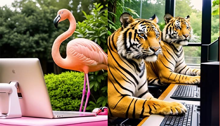 UNDERSERVED FLAMINGOES AND TIGERS will benefit from high-speed broadband at the National Zoo and perhaps with the help from AI, learn to pick their confinement locks. - Report Graphic