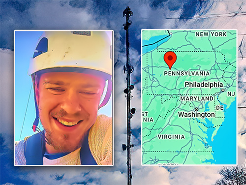 Magee passed away after climbing up a 450-foot guyed tower in 