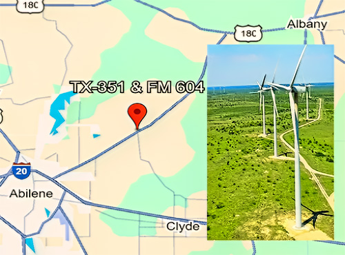 Wind turbines at the Lone Star Wind Farm near Vantage’s planned site. The wind project can produce up to 400 megawatts, which can offset a slice of the data center’s 1.4-gigawatt demand when the wind is blowing, but it can’t power the campus by itself—day-to-day electricity will still come from the Texas grid. To serve a load this large, Oncor Electric Delivery will likely need to build a new high-voltage substation and upgrade nearby transmission lines, with on-site backup generators for reliability..