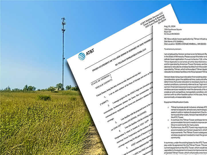 AT&T and Verizon have pledged to relocate from American Tower’s Kimball site (shown) to Tillman’s proposed tower nearby, leaving contractors with new build and decommissioning work while stranding the incumbent site.